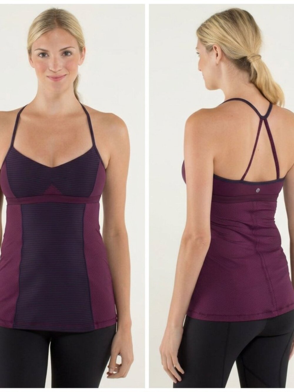 Lululemon Women´s Wine Plum Bend & Flow Tank Sz 4 Bra